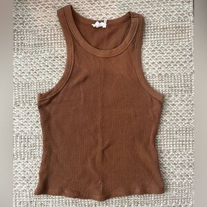 Good American waffle tank top